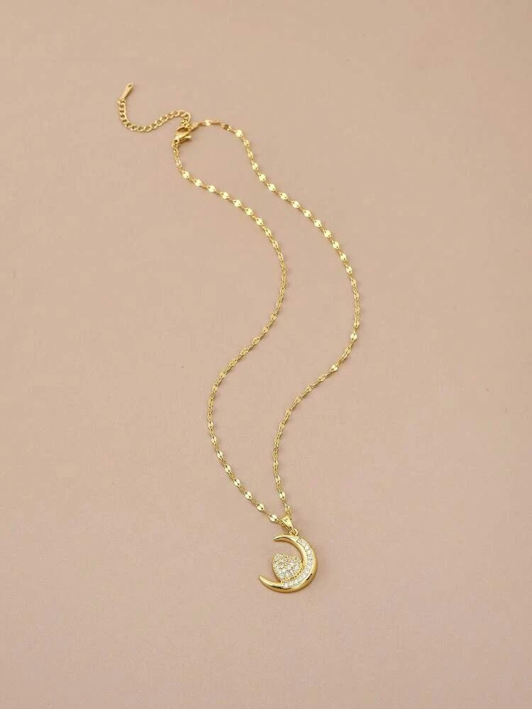 Lorelei Heart and Moon Necklace