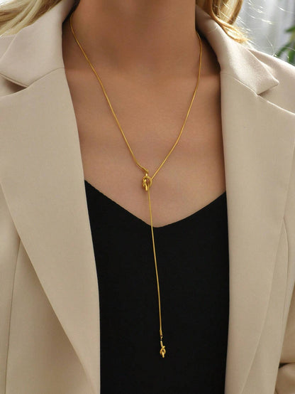 Goldie Lariat Knot Necklace