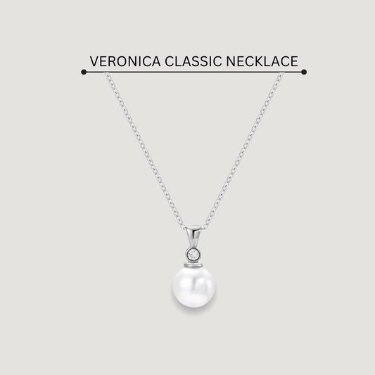 925 Sterling Silver Veronica Pearl Pendant Necklace