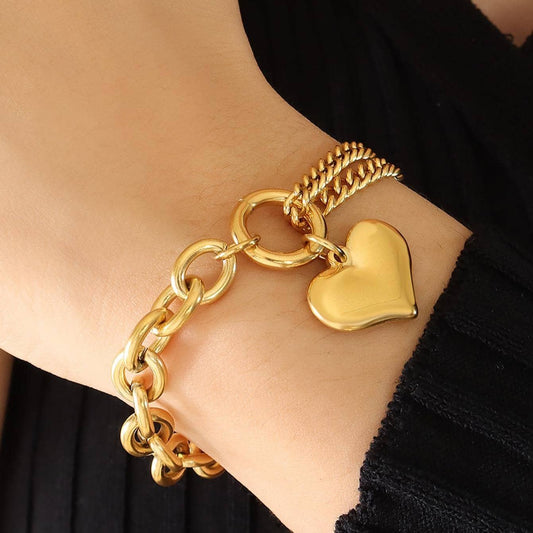 Sabrine Heart Charmed Bracelet