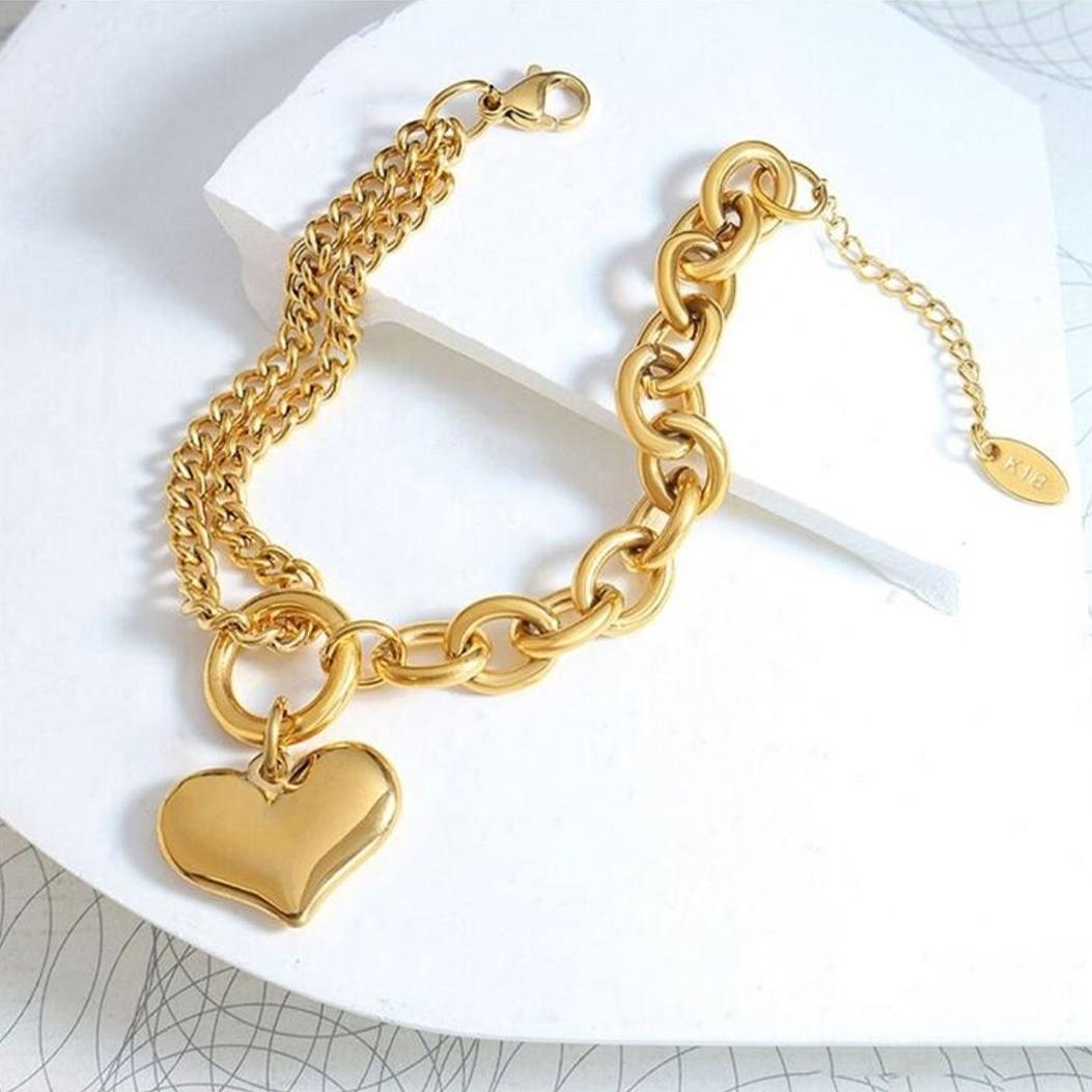 Sabrine Heart Charmed Bracelet