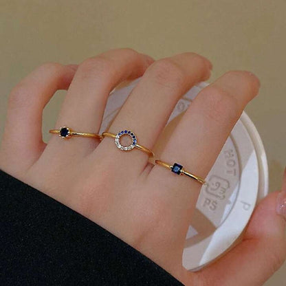 Josephine Adjustable CZ Ring (3 Pc Set)