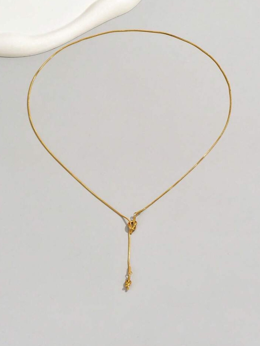 Goldie Lariat Knot Necklace