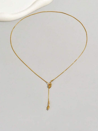 Goldie Lariat Knot Necklace