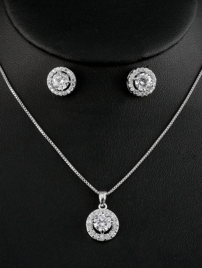 Maeve CZ Necklace and Earrings Set