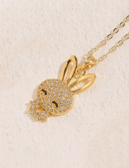 Lenora CZ Bunny Pendant Necklace (Gold/Silver)