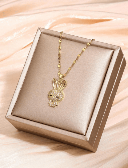 Lenora CZ Bunny Pendant Necklace (Gold/Silver)