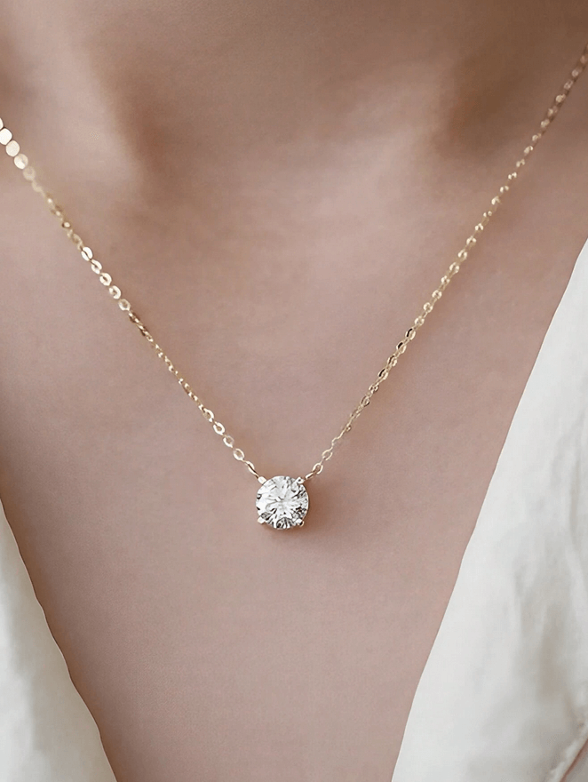 925 Sterling Silver CZ Dainty Ava Necklace-18k Vermeil Gold Plated