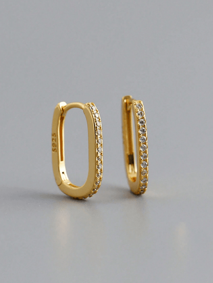 925 Sterling Silver Geo Earrings-18k Vermeil Gold Plated