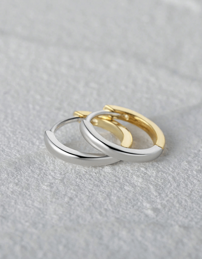 925 Sterling Silver Elena Two-tone Earrings-18k Vermeil Gold Plated