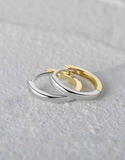 925 Sterling Silver Elena Two-tone Earrings-18k Vermeil Gold Plated