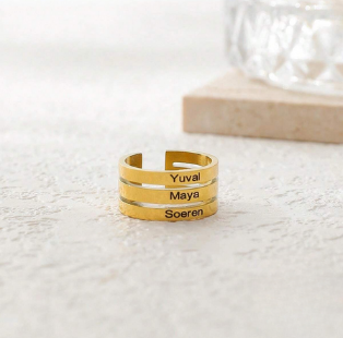 Personalized Engraved Multi Name Ring