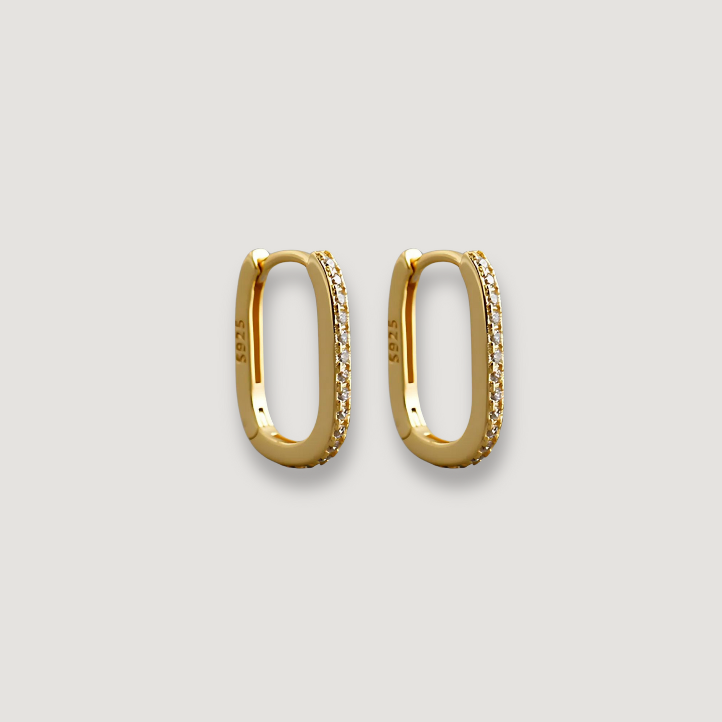 925 Sterling Silver Geo Earrings-18k Vermeil Gold Plated