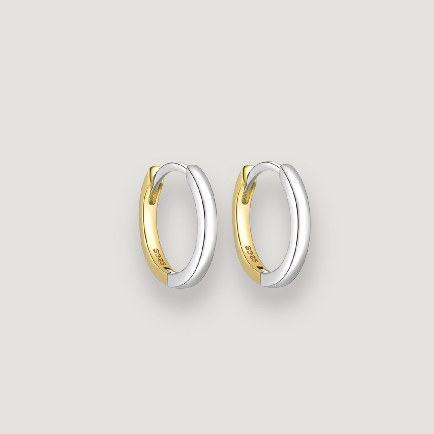 925 Sterling Silver Elena Two-tone Earrings-18k Vermeil Gold Plated