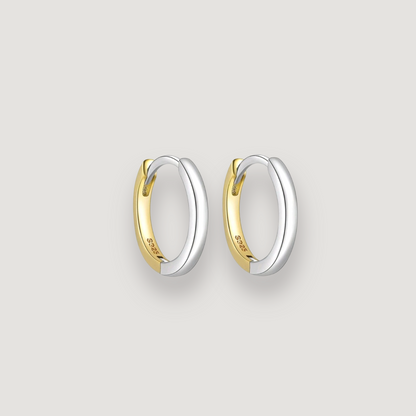 925 Sterling Silver Elena Two-tone Earrings-18k Vermeil Gold Plated