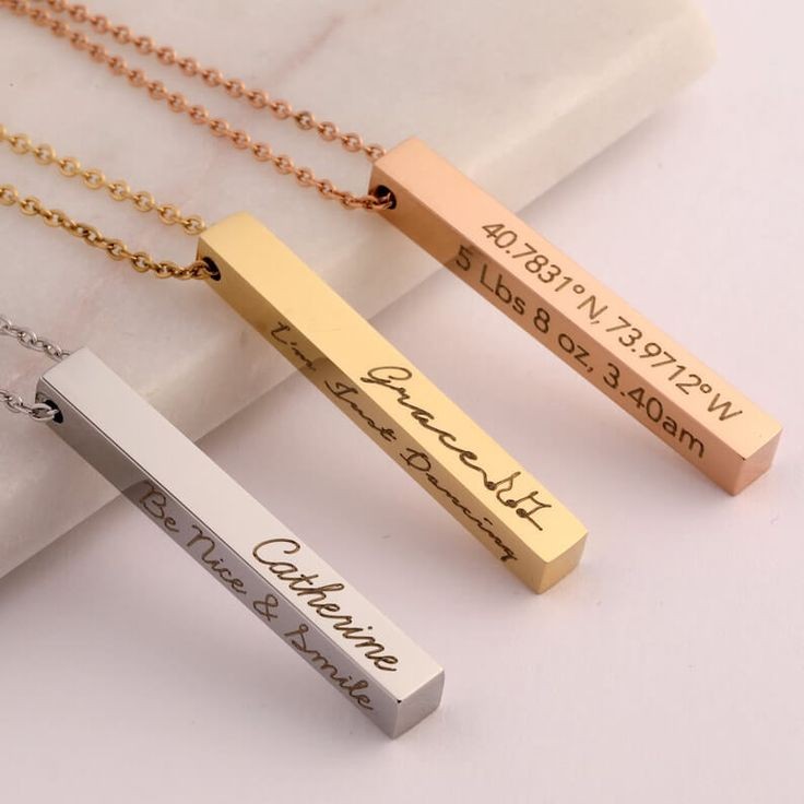 Personalized Bar Engraved Necklace