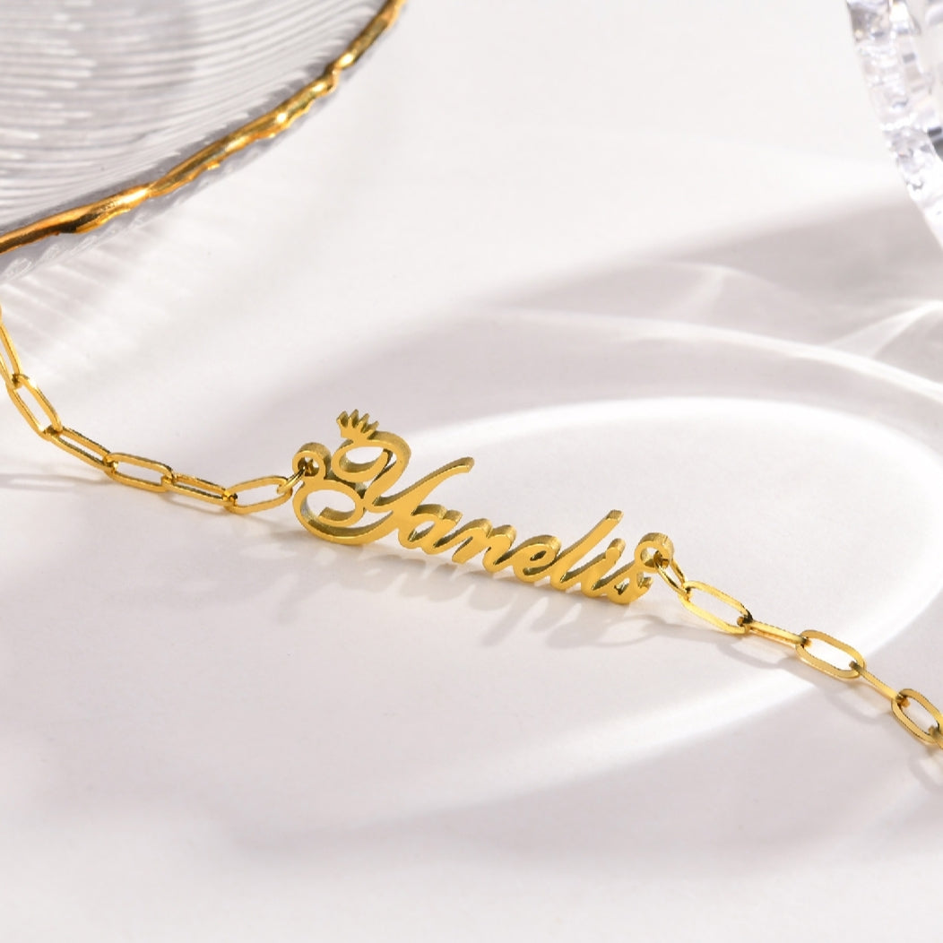 Personalized Paperclip Chain Name Bracelet