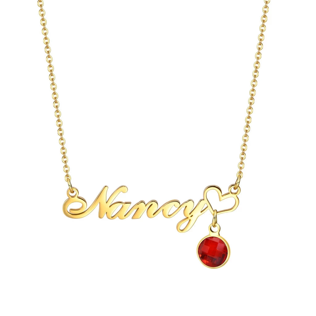 Personalized Name Necklace with Birthstones