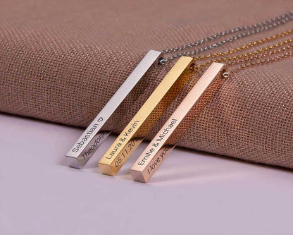 Personalized Bar Engraved Necklace