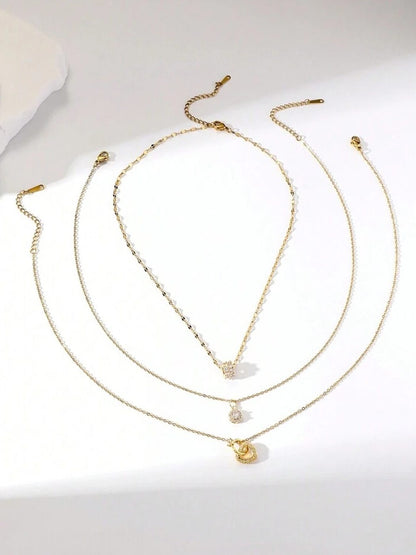 Evianna Premium  3 -Pc Set 18k Gold Plated Necklace