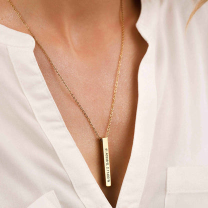 Personalized Bar Engraved Necklace