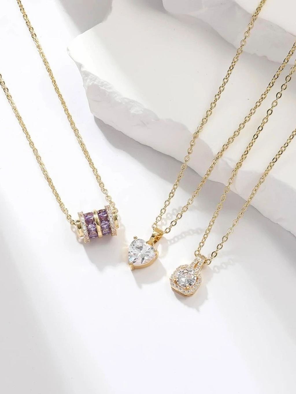 Arabella Premium  3 -Pc Set 18k Gold Plated Necklace