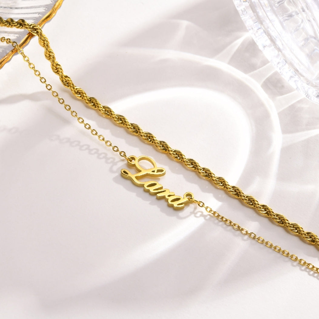 Personalized Name Layered Bracelet