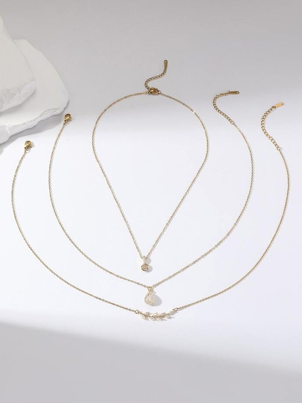 Juliana Premium  3 -Pc Set 18k Gold Plated Necklace