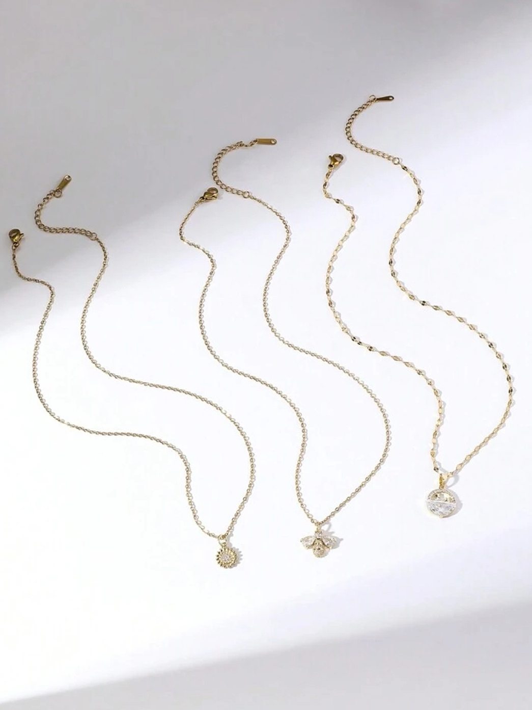 Fiorella Premium  3 -Pc Set 18k Gold Plated Necklace