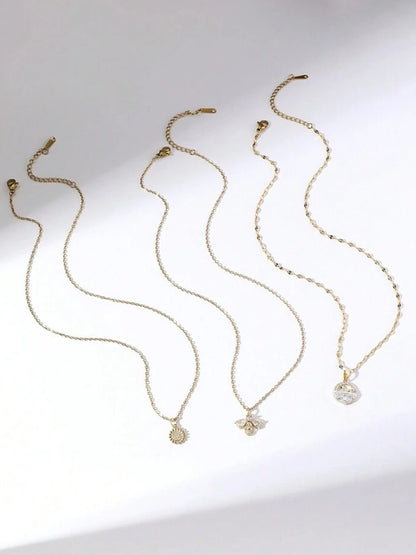 Fiorella Premium  3 -Pc Set 18k Gold Plated Necklace