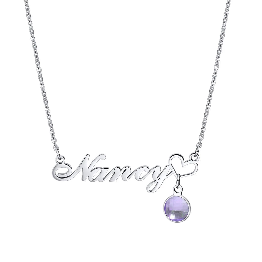 Personalized Name Necklace with Birthstones