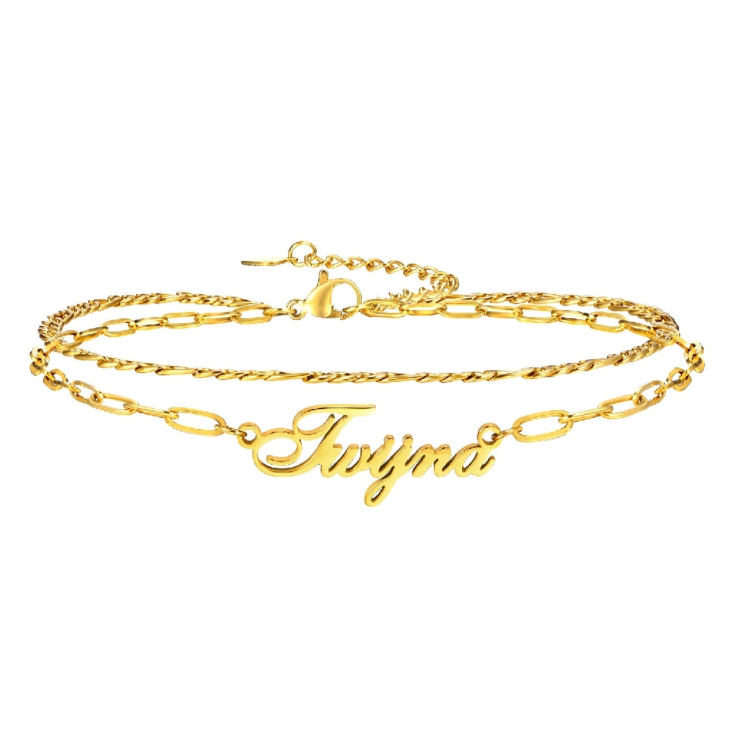 Personalized Classic Name Layered Bracelet