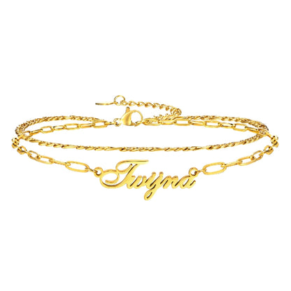 Personalized Classic Name Layered Bracelet