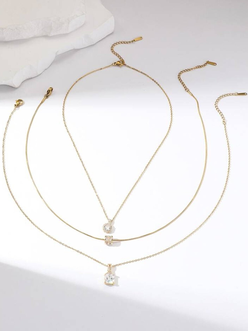 Aurelia Premium  3 -Pc Set 18k Gold Plated Necklace