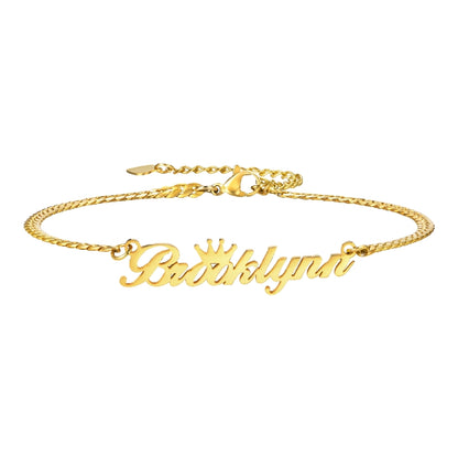 Personalized Crown Name Bracelet