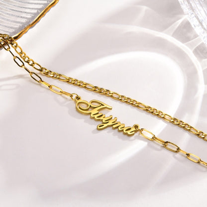 Personalized Classic Name Layered Bracelet