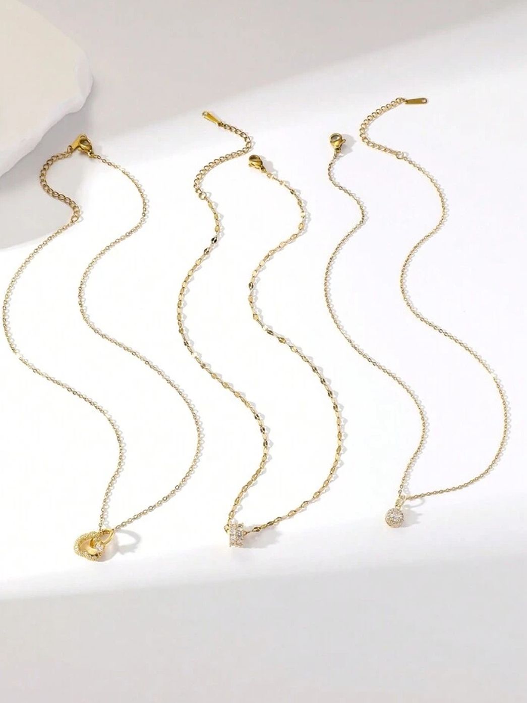 Evianna Premium  3 -Pc Set 18k Gold Plated Necklace