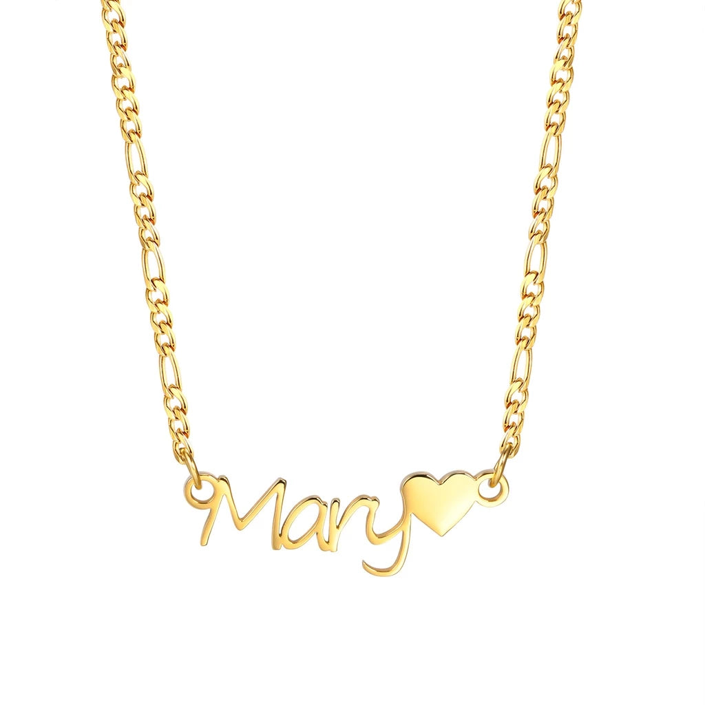 Personalized Name Necklace with Heart